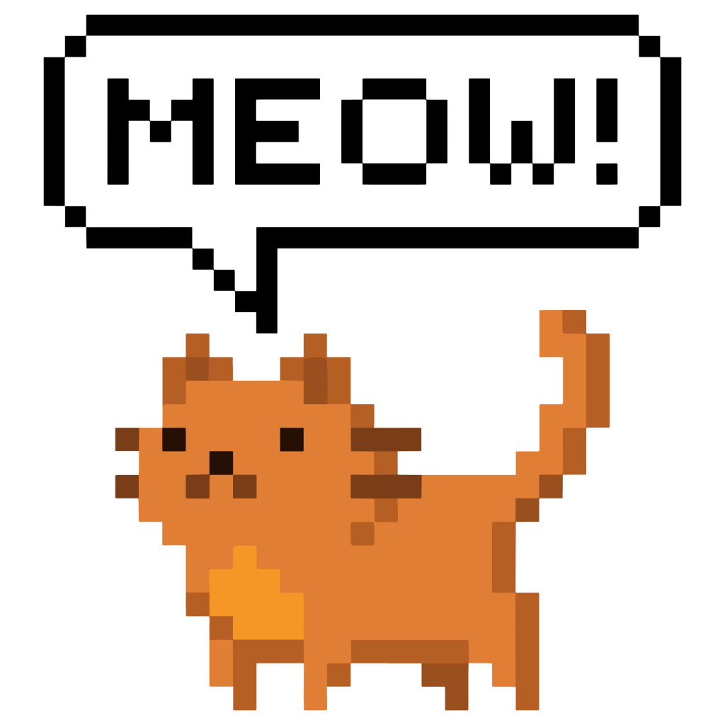Meow 8 bit Poster