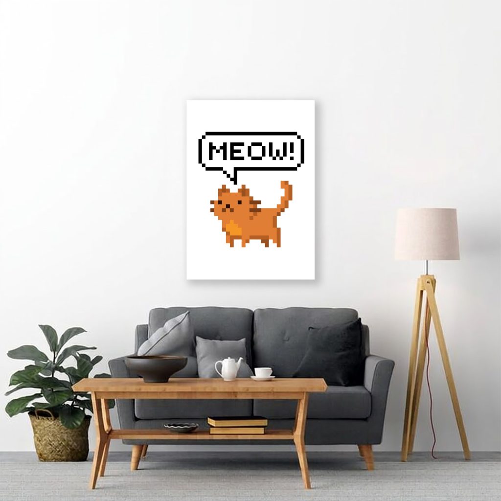 Meow 8 bit Poster