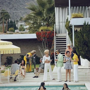 Slim Aarons Desert House Party Canvas Print - Image 1