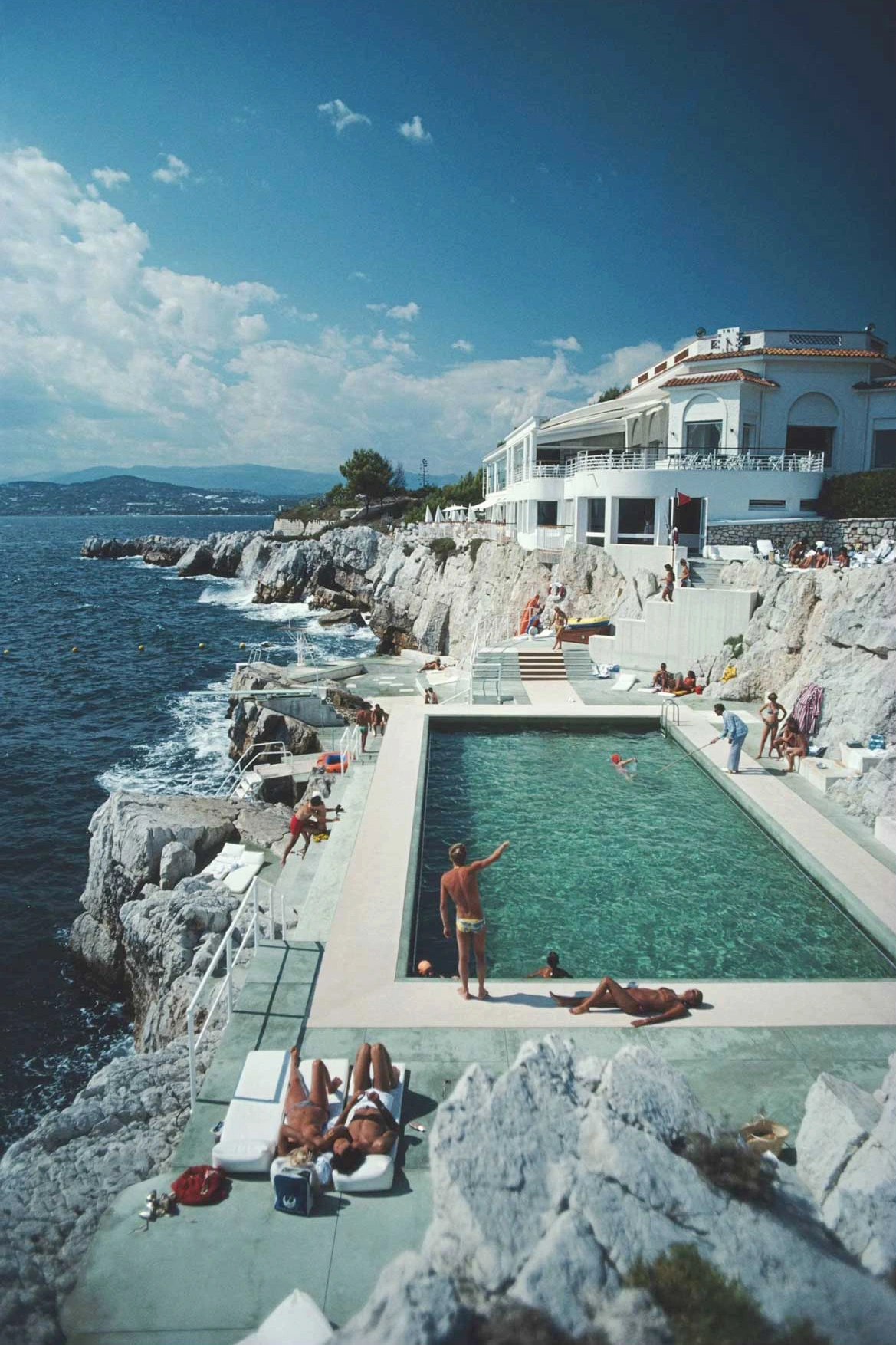Slim Aarons Eden Roc Pool 1976 Canvas Print - Image 1