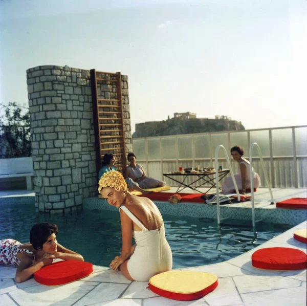 Slim Aarons Penthouse Pool 1961 Canvas Print