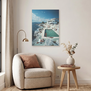 Slim Aarons Eden Roc Pool 1976 Canvas Print - Image 3